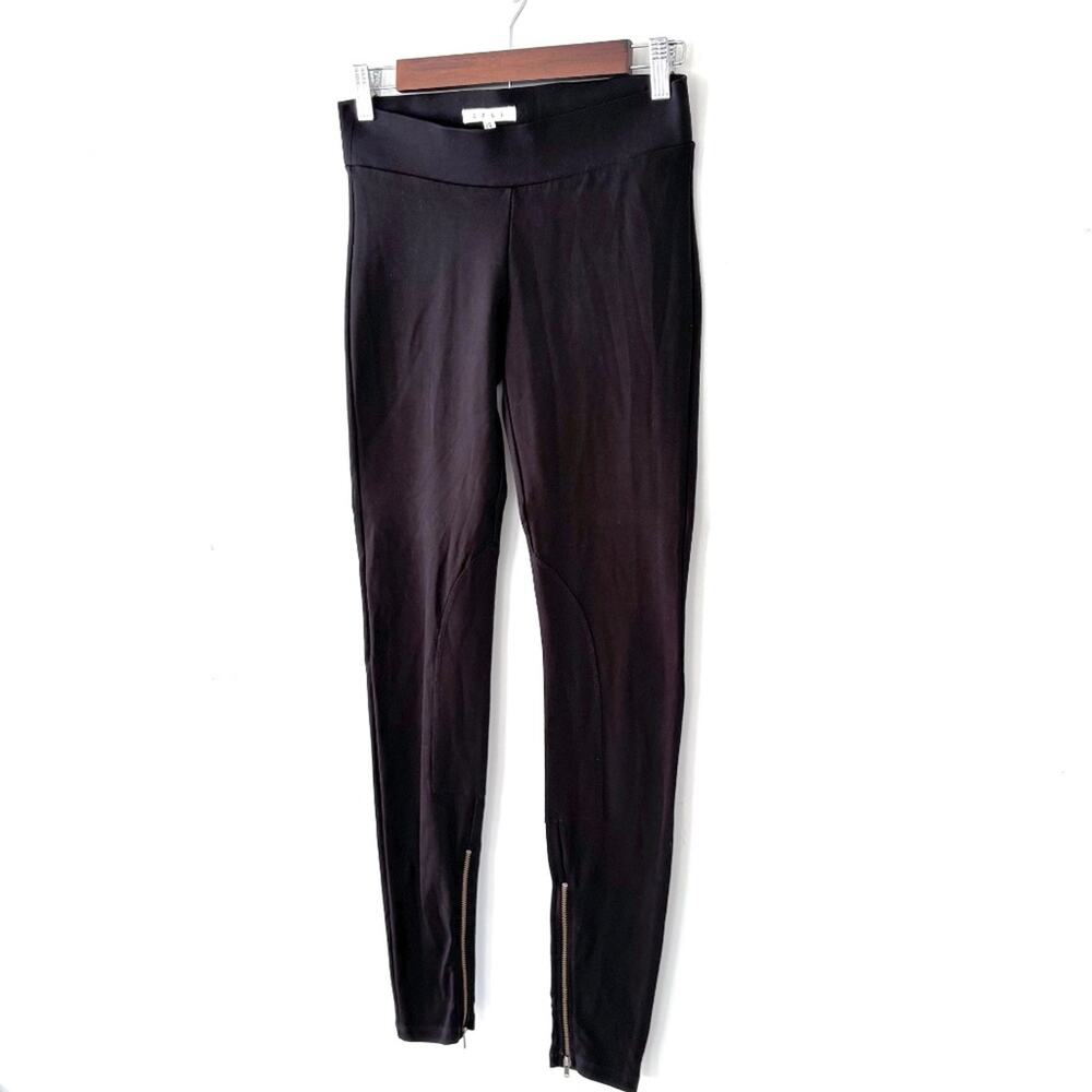 CAbi Equestrian Skinny Ponte Pant Women XS Black Ankle Zip Riding Legging